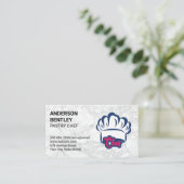 Carte De Visite Chef Casquette | MARBRE BLANC (Debout devant)