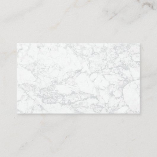 Carte De Visite Chef Casquette | MARBRE BLANC (Dos)