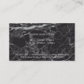 Carte De Visite Chef Casquette | Marbre noir élégant (Dos)