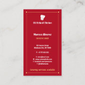 Carte De Visite Chef | Chef Restaurant (Dos)