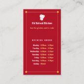 Carte De Visite Chef | Chef Restaurant (Devant)