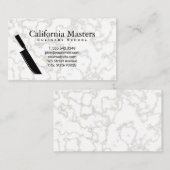 Carte De Visite Chef Cleaver | Texture de marbre (Devant / Derrière)