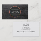 Carte De Visite Chef cool Cuivre rustique Couteau Logo Granite (Devant / Derrière)