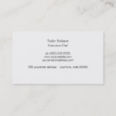 Carte De Visite Chef cool Cuivre rustique Couteau Logo Granite (Dos)