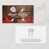 Carte De Visite Chef | Cuisine BBQ | Bois | Feu (Devant / Derrière)