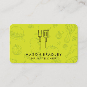 Carte De Visite Chef   Cuisine BBQ   Motif alimentaire