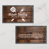 Carte De Visite Chef | Cuisine BBQ | Panneaux en bois (Devant / Derrière)