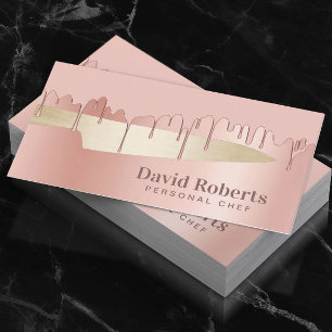 Carte De Visite Chef Cuisine Restaurant Moderne Rose Gold