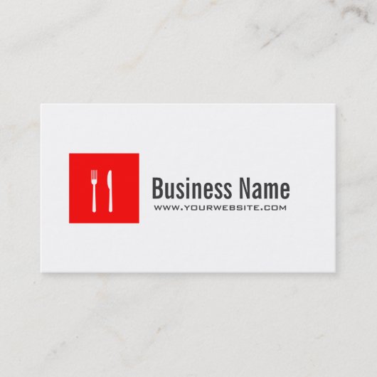 Carte De Visite Chef cuisinier Boîte rouge moderne Plain (Devant)