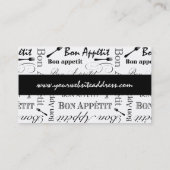 Carte De Visite Chef cuisinier Bon Appetit (Dos)