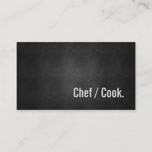 Carte De Visite Chef / Cuisinier Cool Métal Noir Simplicité