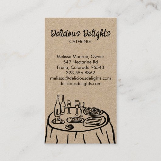 Carte De Visite Chef cuisinier Événement Planifier nourriture CUST (Devant)