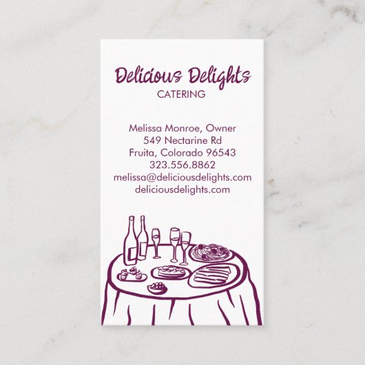 Carte De Visite Chef cuisinier Planification des événements Cuisin (Devant)