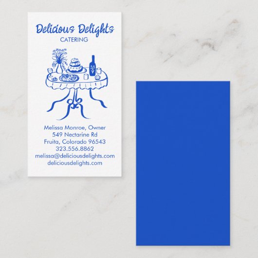 Carte De Visite Chef cuisinier Planification des événements Cuisin (Devant / Derrière)