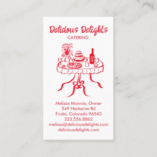 Carte De Visite Chef cuisinier Planification des événements Cuisin (Devant)