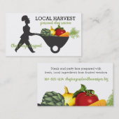 Carte De Visite Chef cuisinière cuisinière à brouettes végétales (Devant / Derrière)