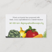 Carte De Visite Chef cuisinière cuisinière à brouettes végétales (Dos)