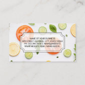 Carte De Visite Chef culinaire | Ingrédients végétaux (Dos)