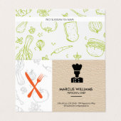 Carte De Visite Chef culinaire | Propriétaire du restaurant | Cuir (Extérieur déplié)