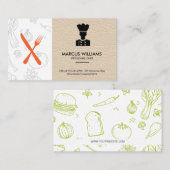 Carte De Visite Chef culinaire | Propriétaire du restaurant | Cuir (Devant / Derrière)