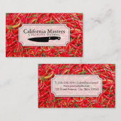 Carte De Visite Chef culinaire | Red Chilis (Devant / Derrière)