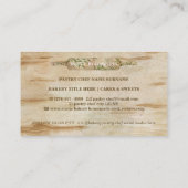 Carte De Visite Chef de boulangerie à rouleau floral rustique (Dos)