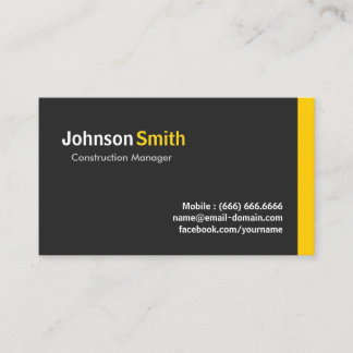 Carte De Visite Chef de construction - Ambre minimaliste moderne