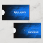 Carte De Visite Chef de construction - Moderne Bleu foncé (Devant / Derrière)
