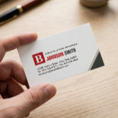 Carte De Visite Chef de construction - Simple Chic Red