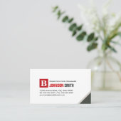 Carte De Visite Chef de construction - Simple Chic Red (Debout devant)