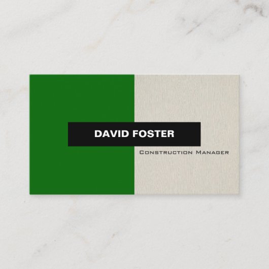 Carte De Visite Chef de construction - Simple élégant et élégant (Devant)