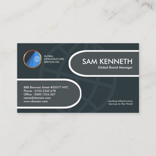 Carte De Visite Chef de marque global de conception d'étiquette (Devant)