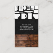 Carte De Visite Chef de restaurant | Ustensiles de cuisine | Bois (Dos)