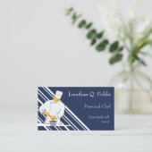 Carte De Visite Chef de travail Bleu Arrière - plan Blancs (Debout devant)