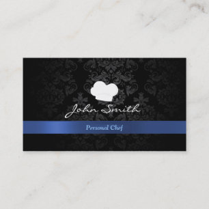 Carte de visite chef étoilé Damask Blue Ribbon