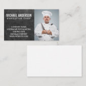 Carte De Visite Chef exécutif | Ajouter une image personnalisée (Devant / Derrière)