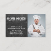 Carte De Visite Chef exécutif | Ajouter une image personnalisée (Devant)
