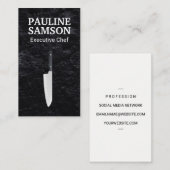 Carte De Visite Chef exécutif | Ardoise | Couteau culinaire (Devant / Derrière)