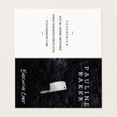 Carte De Visite Chef exécutif | Ardoise | Couteau de Cuisine (Extérieur déplié)