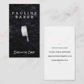 Carte De Visite Chef exécutif | Ardoise | Couteau de Cuisine (Devant / Derrière)