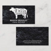 Carte De Visite Chef exécutif | Ardoise | Diagramme de boeuf (Devant / Derrière)