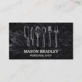 Carte De Visite Chef exécutif | Ardoise | Vaisselle (Devant)