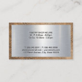 Carte De Visite Chef exécutif | Argent métallique | Bordure en cui (Dos)