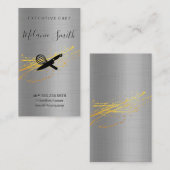 Carte De Visite Chef exécutif | Arrière - plan métallique (Devant / Derrière)