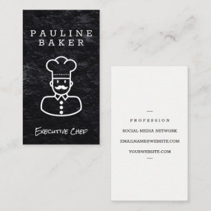 Carte De Visite Chef exécutif Arrière - plan noir ardoise