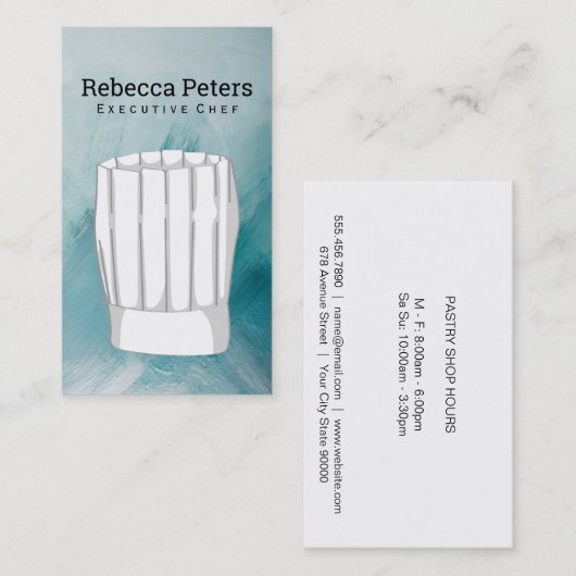 Carte De Visite Chef exécutif | Chef Casquette (Devant / Derrière)