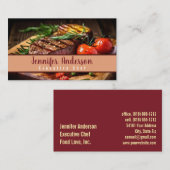 Carte De Visite Chef Exécutif Chef Personnel Sous-Chef Restaurant (Devant / Derrière)
