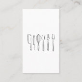 Carte De Visite Chef exécutif | Cutlery Kitchen Chef Tools (Dos)