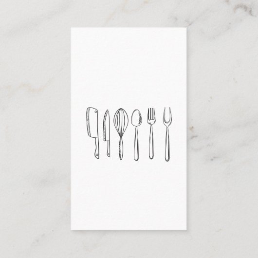 Carte De Visite Chef exécutif | Cutlery Kitchen Chef Tools (Dos)