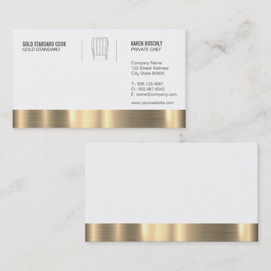 Carte De Visite Chef exécutif Gold Trim (Devant / Derrière)